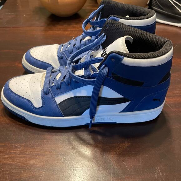 Puma Rebound Layup Blue and Black Retro Sneakers - Picture 4 of 8